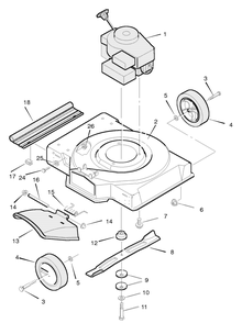 Mower Housing Assembly Diagram and Parts List for 20213X199A 1996 Briggs and Stratton Lawn Mower